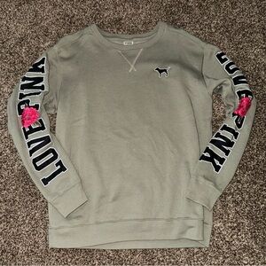 Like New VS PINK Embroidered Crewneck